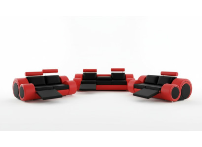 Sofa BERLIN Podkładka Couch Ustawić 3+2 Siedziba Sofa Designerska Sofa Skórzana z USB Nowość
