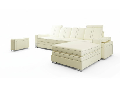 SKÓRZANA SOFA SKÓRZANA KANAPA SKÓRZANA NAROŻNIK Żywy krajobraz z USB, NOWOŚĆ Ustawić SOFA XXL