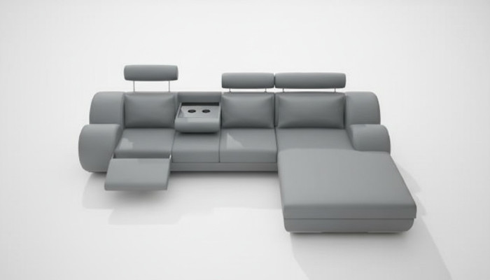 Projektant Ustawić Żywy krajobraz Narożnik Sofa USB Podkładka Skórzana Sofa Sofy Szara