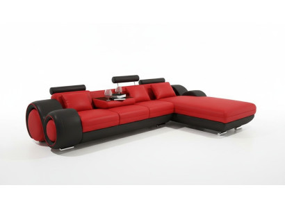 Opatentowana konstrukcja Narożnikowa kanapa Sofa + USB,Podkładka Skóra Narożnik BERLIN Żywy krajobraz