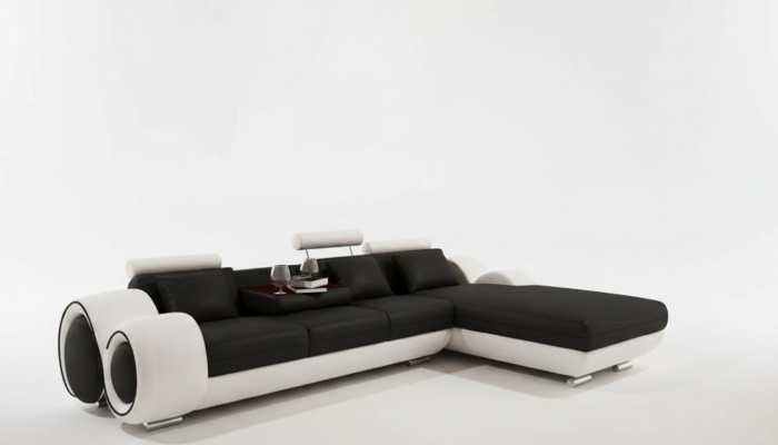 Opatentowany projekt Narożnikowa kanapa Sofa +USB,Podkładka Skóra Narożnik Żywy krajobraz BERLIN