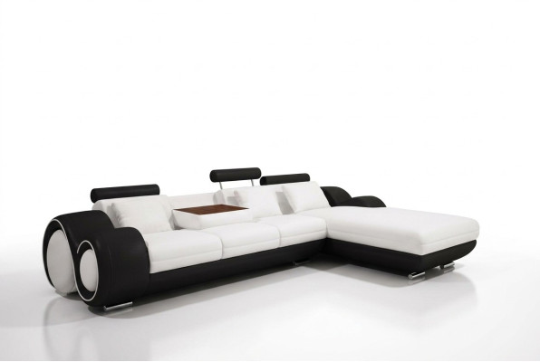 Opatentowana konstrukcja Narożnikowa kanapa Sofa + USB Podkładka Skóra Narożnik Żywy krajobraz BERLIN