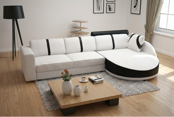 SOFA SKÓRZANA Narożnikowa kanapa z funkcją łóżka SOFA PROJEKTANTOWA SOFA SOFA SKÓRZANA NAROŻNIK NA USB