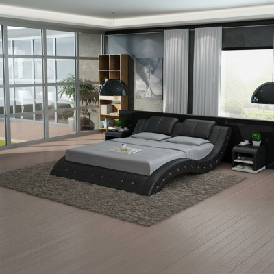 Luksusowa Skóra Łóżko z USB Podkładka łóżka Double Modern Marriage 140/160/180 cm