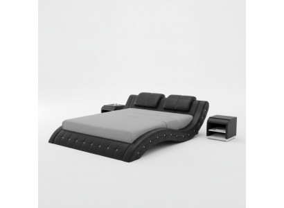 Luksusowa Skóra Łóżko USB Design Podkładka łóżka Double Modern Marriage 140/160/180 LB8824