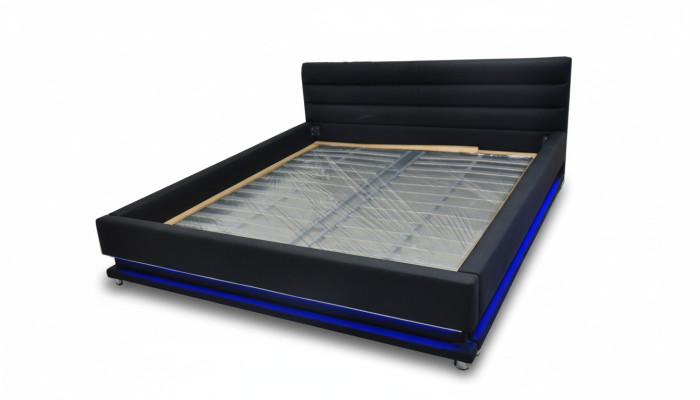 Luksusowa Skóra Design Podkładka do łóżka Double z USB 140/160/180/200 cm Łóżko