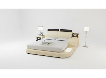 Design Łóżko XXL Duże łóżko Skóra Hotel Podkładka 160x200cm Wielofunkcyjna Półka USB