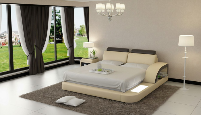 Design Podkładka Double Bed Nowoczesne łóżka Sypialnia z USB & Polka 160x200cm