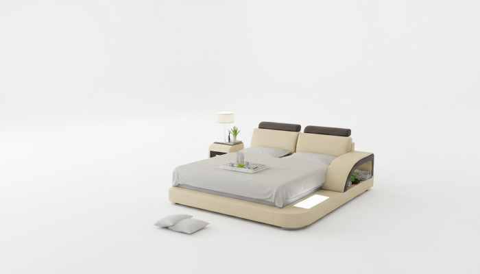 Design Podkładka Double Bed Nowoczesne łóżka Sypialnia z USB & Polka 160x200cm