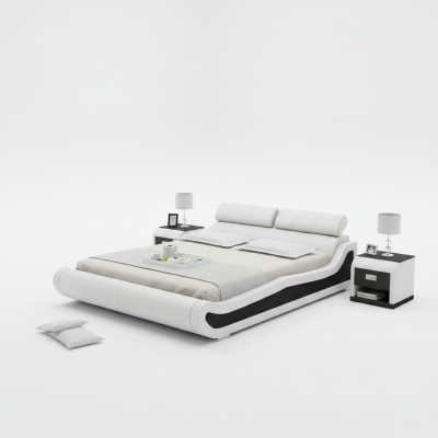 Luksusowa Skóra Łóżko z USB Podkładka łóżka Double Modern Marriage 140/160/180 cm