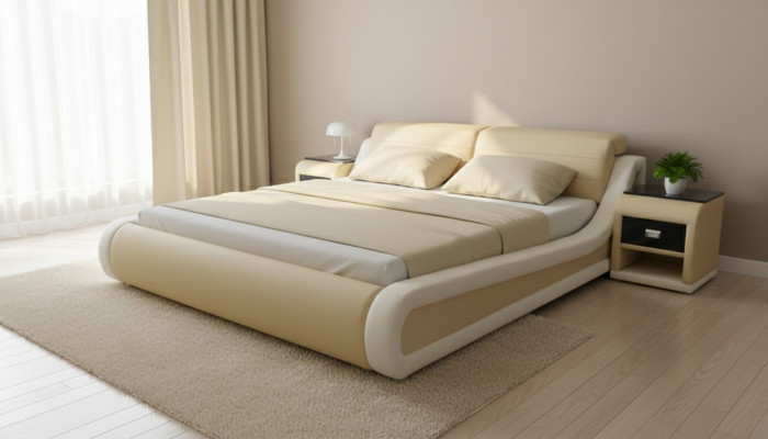 Double Luxury Skóra Łóżko + USB Podkładka do łóżka Wielofunkcyjna LB8831