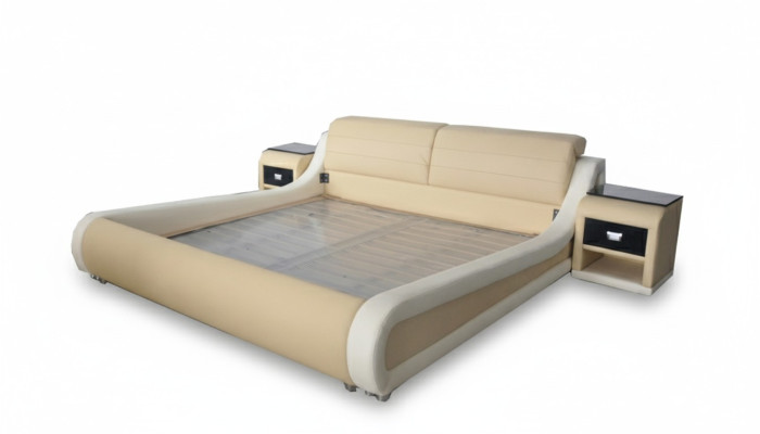 Double Luxury Skóra Łóżko + USB Podkładka do łóżka Wielofunkcyjna LB8831