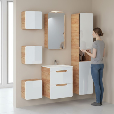 Design Łazienka Meble Łazienka 6 szt. Zestaw Ustawić Szafę Umywalkową