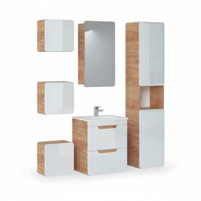 Design Łazienka Meble Łazienka 6 szt. Zestaw Ustawić Szafę Umywalkową