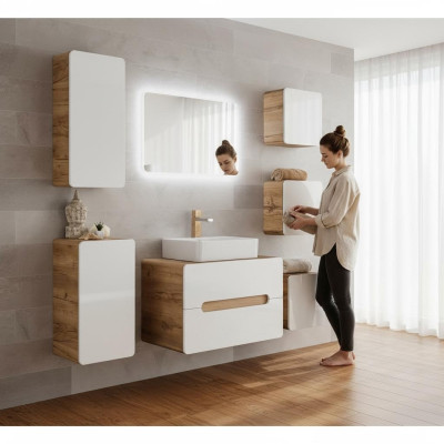 Design Łazienka Meble Łazienka 7 szt. Zestaw Ustawić Szafę Umywalkową