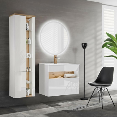 Design Łazienka Meble łazienkowe 3 szt. Zestaw Ustawić Szafę Umywalkową