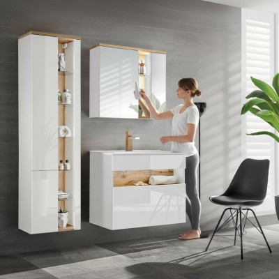 Design Łazienka Meble łazienkowe 3 szt. Zestaw Ustawić Deco Szafa Umywalk