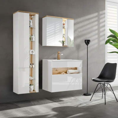 Design Łazienka Meble łazienkowe 3 szt. Zestaw Ustawić Deco Szafa Umywalk