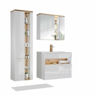 Design Łazienka Meble łazienkowe 3 szt. Zestaw Ustawić Deco Szafa Umywalk