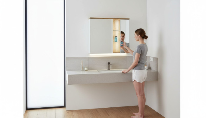 Szafka lustrzana Szafka ścienna Szafka łazienkowa z Lustro 80 cm LED