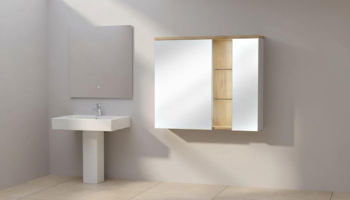 Szafka lustrzana Szafka ścienna Szafka łazienkowa z Lustro 80 cm LED