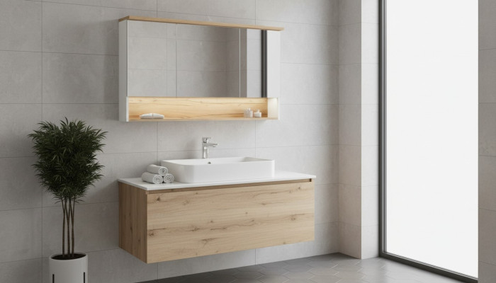 Szafka lustrzana Szafka ścienna Szafka łazienkowa z Lustro 120 cm LED