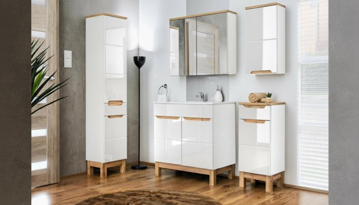 Design Łazienka Meble Zestaw łazienkowy Ustawić Dekoracyjną Szafę Umywalkową