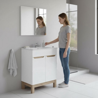 Umywalka Umywalka Szafka stojąca Umywalka Łazienka Umywalki ceramiczne 60cm