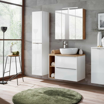 Design Łazienka Meble Łazienka 5 szt. Zestaw Ustawić Deco Szafa Umywalk