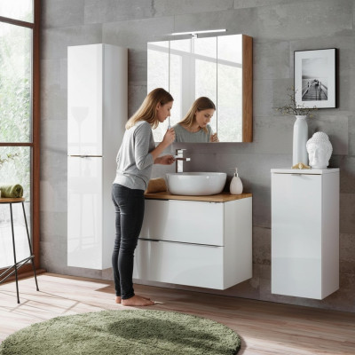 Design Łazienka Meble łazienkowe 4 szt. Zestaw Ustawić Deco Szafa Umywalk