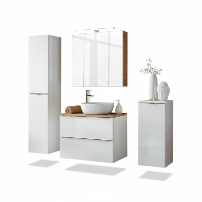 Design Łazienka Meble łazienkowe 4 szt. Zestaw Ustawić Deco Szafa Umywalk