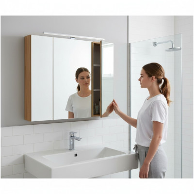 Szafka lustrzana Szafka ścienna Szafka łazienkowa z Lustro 80 cm dekoracyjna LED