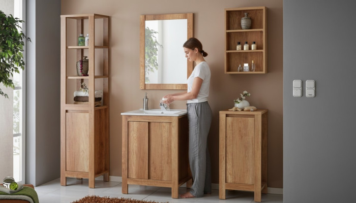 Design Łazienka Meble Zestaw łazienkowy Ustawić Umywalkę Szafę Umywalkową