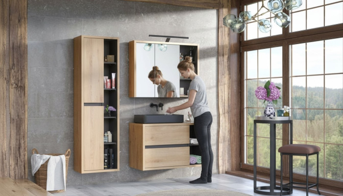 Design Łazienka Meble łazienkowe 3 szt. Zestaw dekoracji Ustawić Szafę Umywalkową