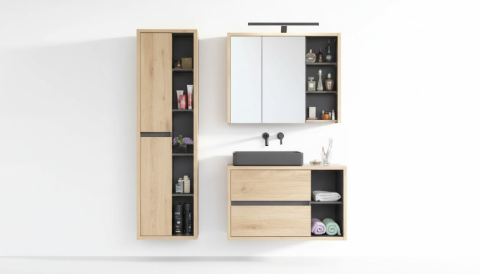 Design Łazienka Meble łazienkowe 3 szt. Zestaw dekoracji Ustawić Szafę Umywalkową