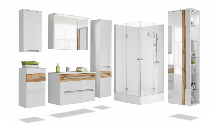 Design Łazienka Meble Łazienka 6 szt. Zestaw Ustawić Deco Szafa Umywalk