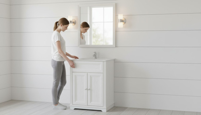Meble łazienkowe w stylu Antyk Szafka podumywalkowa wiejski domek Łazienka 60cm