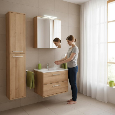 Design Łazienka Meble łazienkowe 3 szt. Zestaw dekoracji Ustawić Szafę Umywalkową
