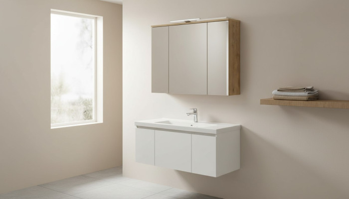Szafka lustrzana Szafka ścienna Dekoracja szafki łazienkowej z Lustro 80 cm LED
