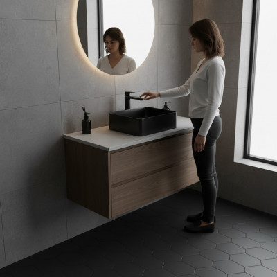 Umywalkowa Czarna Nasadka Ceramiczna Tabela dysk Umywalkowa Nasadka Umywalkowa
