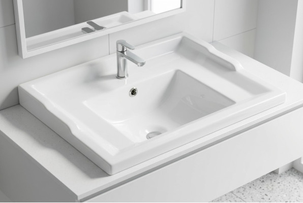 Umywalka Ceramiczna Umywalka Nowoczesna Dekoracyjna Umywalka Nablatowa Biały