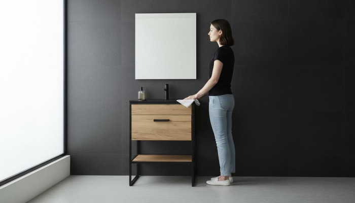 Zestaw mebli łazienkowych 60cm Umywalka z szafką stojącą Umywalka w stylu loft