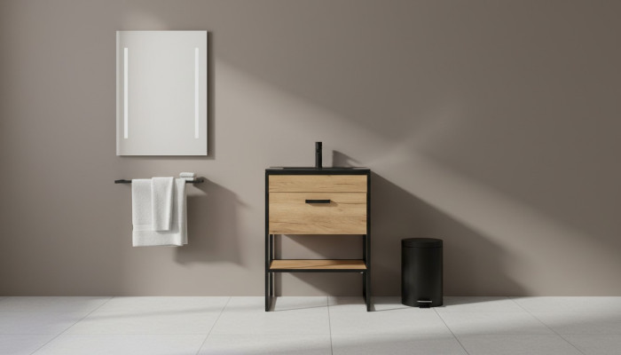 Zestaw mebli łazienkowych 60cm Umywalka z szafką stojącą Umywalka w stylu loft