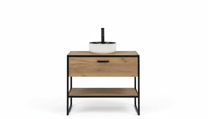 Zestaw mebli łazienkowych 90cm Umywalka Loft Szafka dolna Umywalkowa szuflada