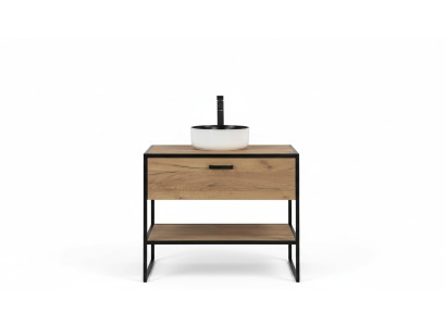 Zestaw mebli łazienkowych 90cm Umywalka Loft Szafka dolna Umywalkowa szuflada