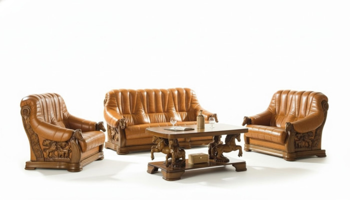 Kanapa Dwuosobowa Sofa Klasyczna Skórzana Kanapa Podkładka Sofa 2 miejsce do siedzenia Skóra
