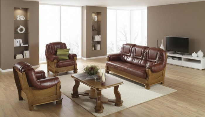 Classic Ustawić 3+2+1 miejsce do siedzenia Zestaw sofowy Sofa Sofa 100% Skóra Sofa Podkładka