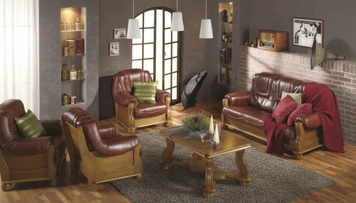 Zestaw sofowy 3+1 miejsce do siedzenia Classic Żywy krajobraz Sofy Kanapy Podkładka Sofa