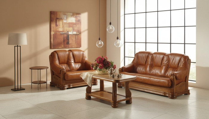 Ustawić 3+2 miejsce do siedzenia Sofa Podkładka Siedziba Zestaw 100% Włoski Skóra Obcios