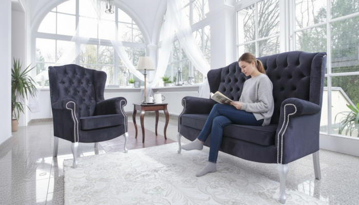 Classic Chesterfield Zestaw sofowy 3+1+1 miejsce siedzące Sofa Kanapa Podkładka Aksamit Nowość